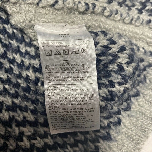 Gap XS X-Small Cowl‎ Neck Sweater Poncho Blue Gray - Picture 3 of 6